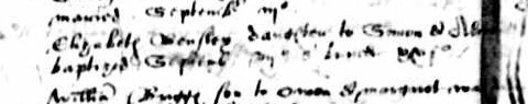 Christening record of Eliabeth Bensley, 1567