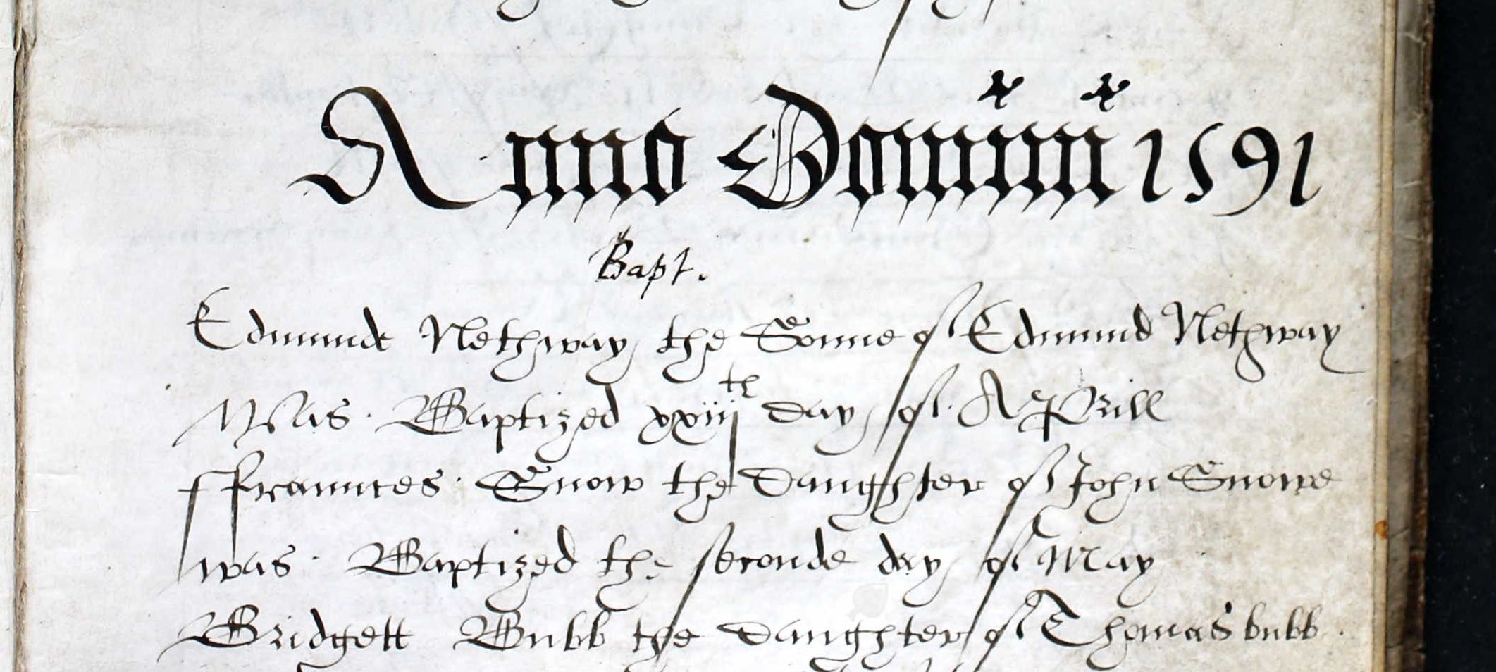 Baptismal record of Frances Snow