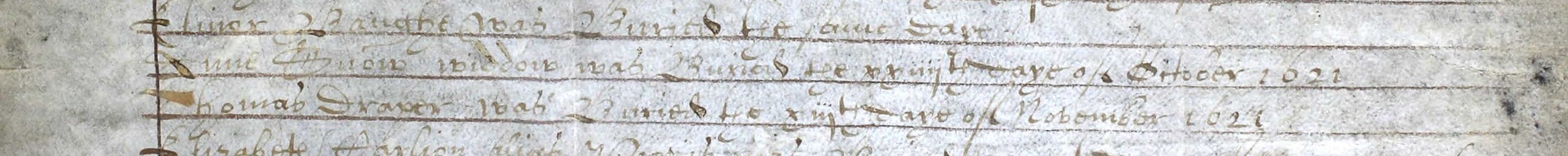 Burial record of Anne Snowe