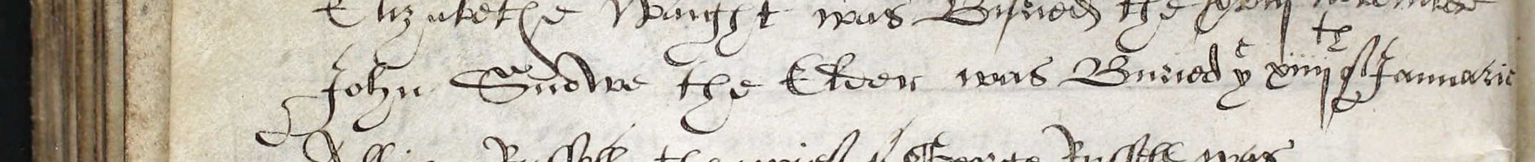 Burial record of John Snowe the Elder