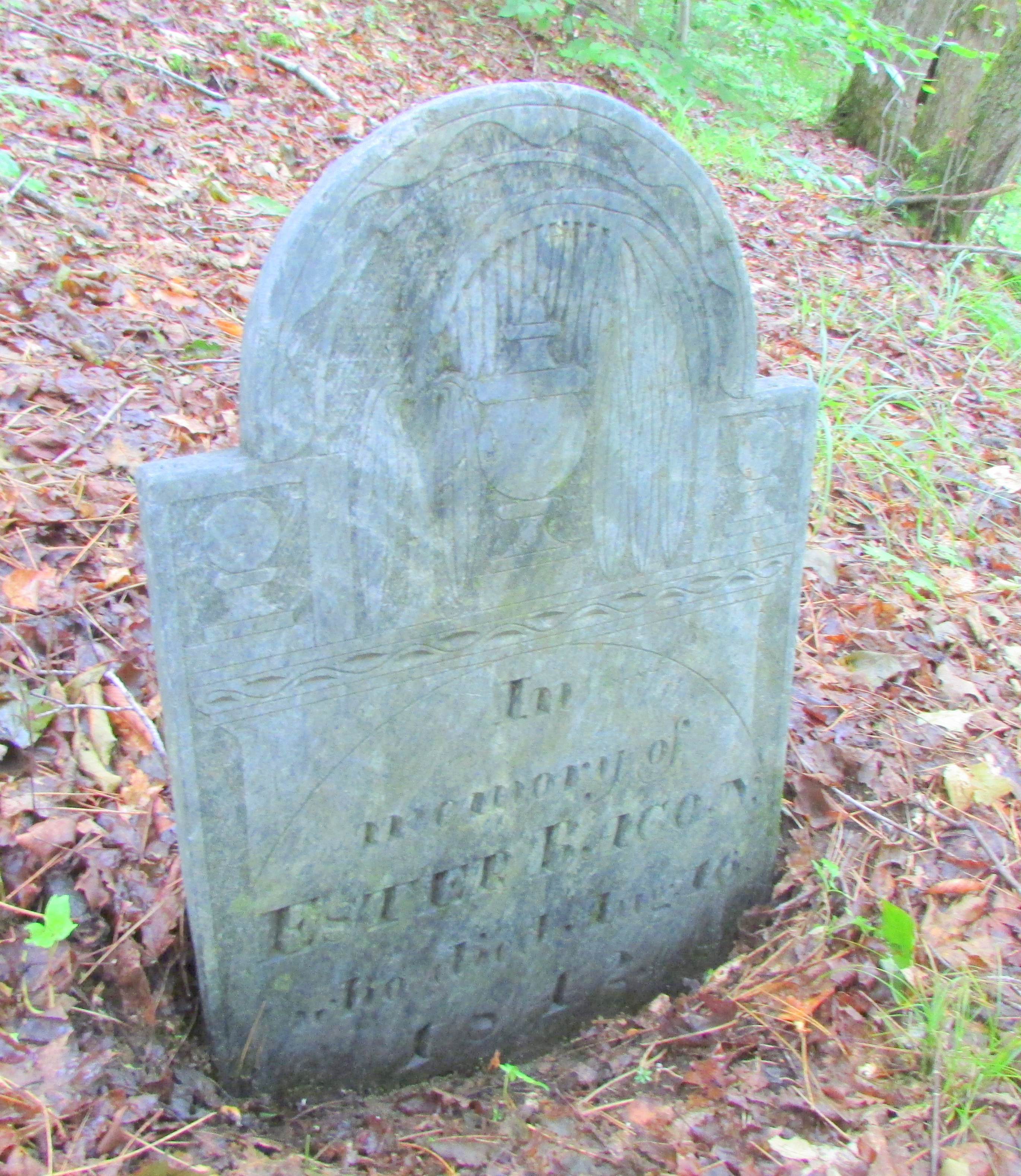Gravestone of Esther (Elmer) Bacon
