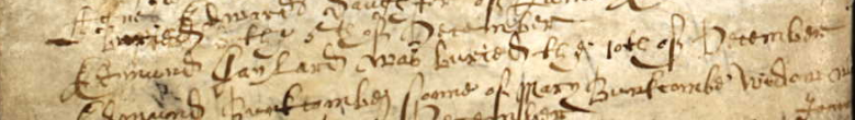 Burial record of Edmund Gaylard