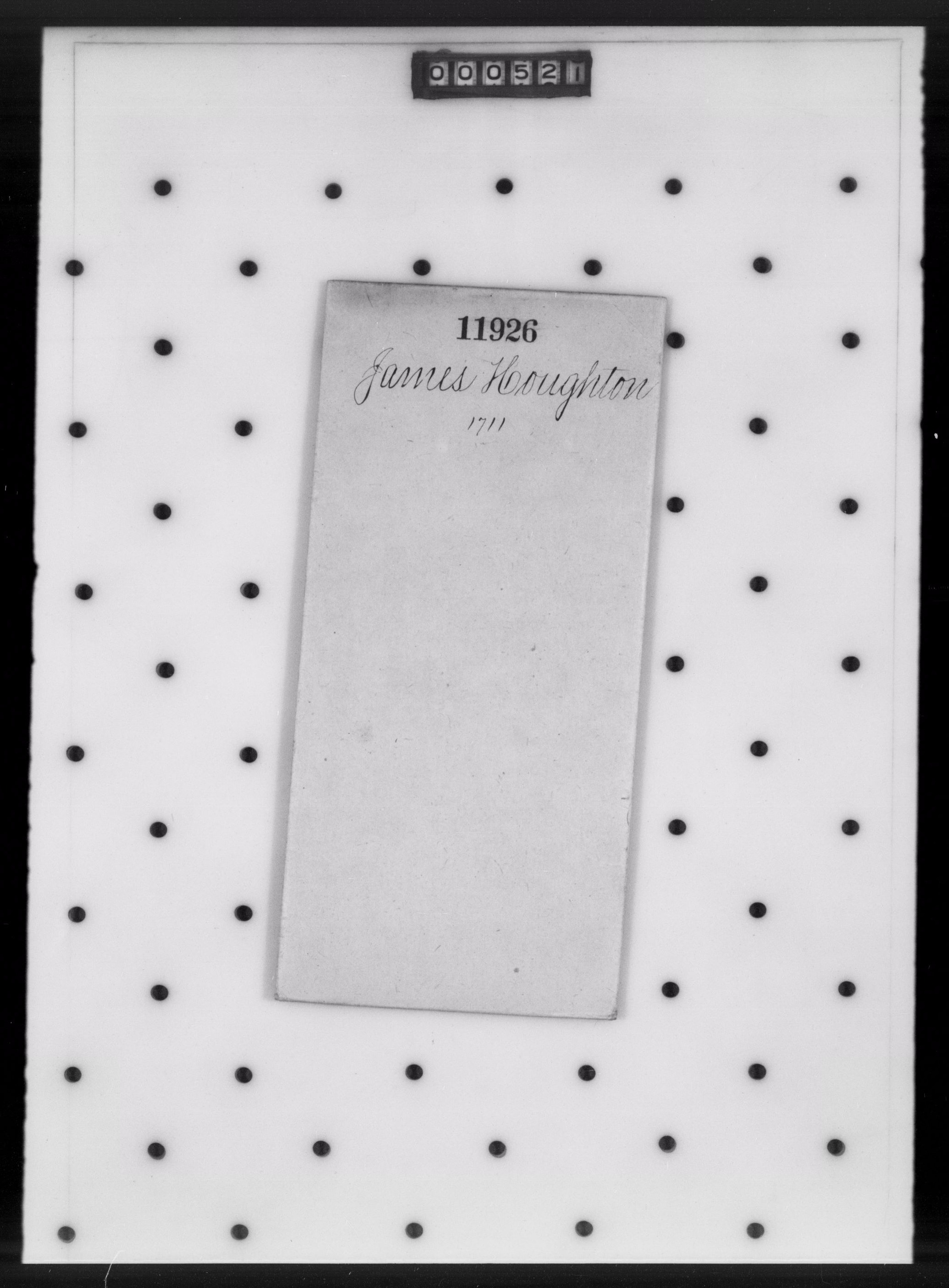 Cover sheet for the probate records of James Houghton