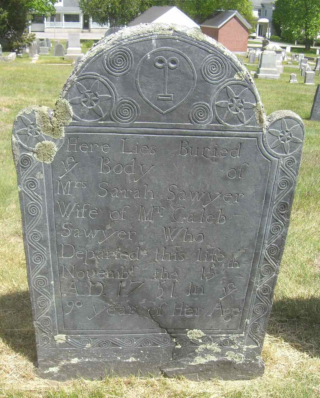 Gravestone of Sarah Sawyer