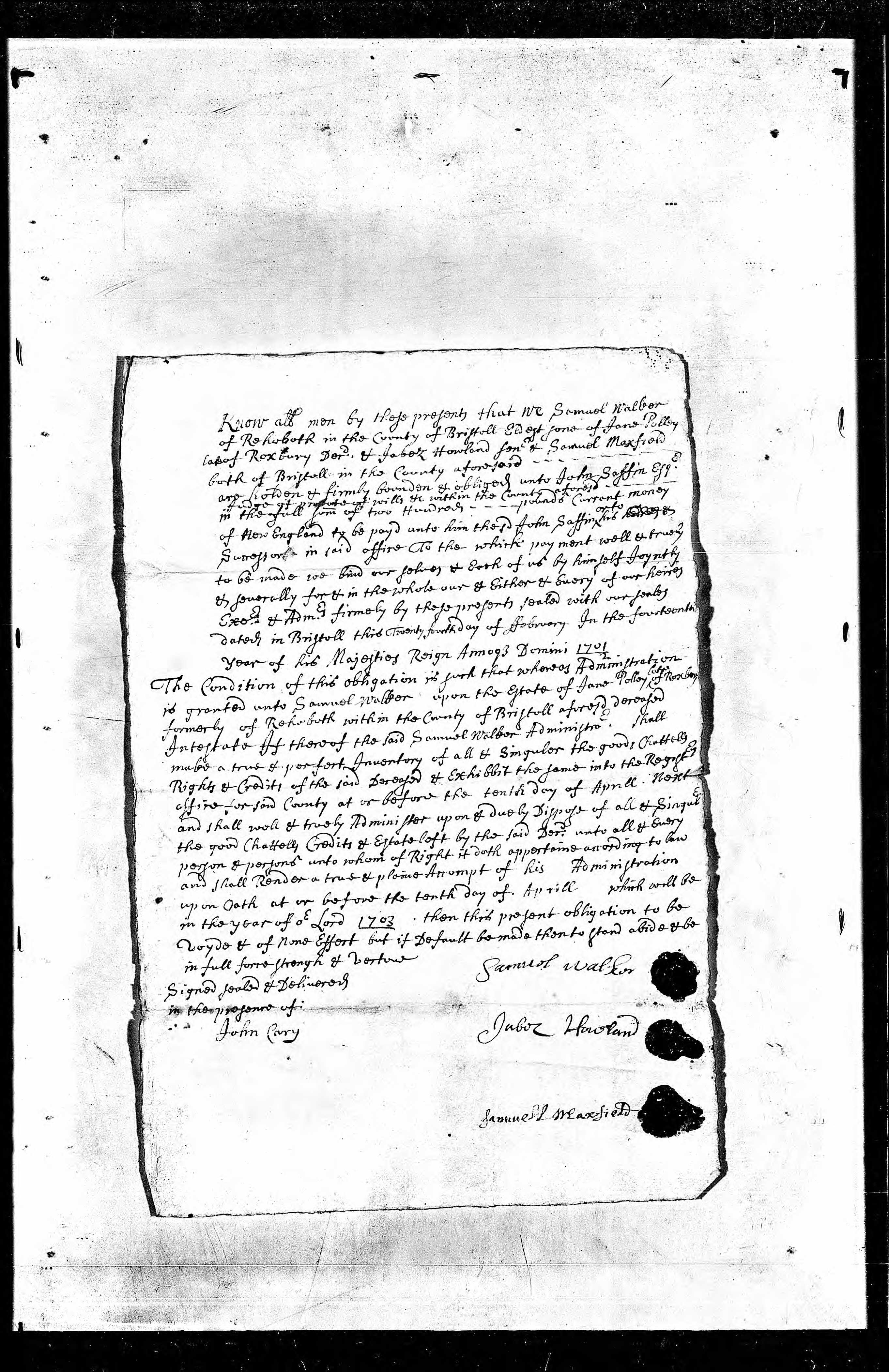 Probate records of Jane Polley, page 2