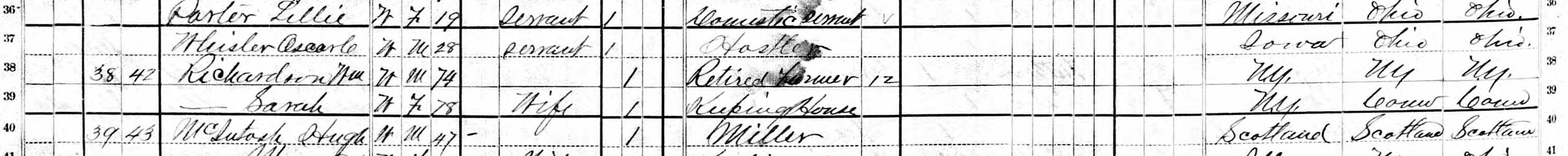 Household of William Richardson in 1880