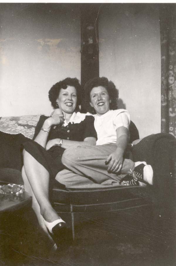 Mary and daughter Ruthie sitting on a couch