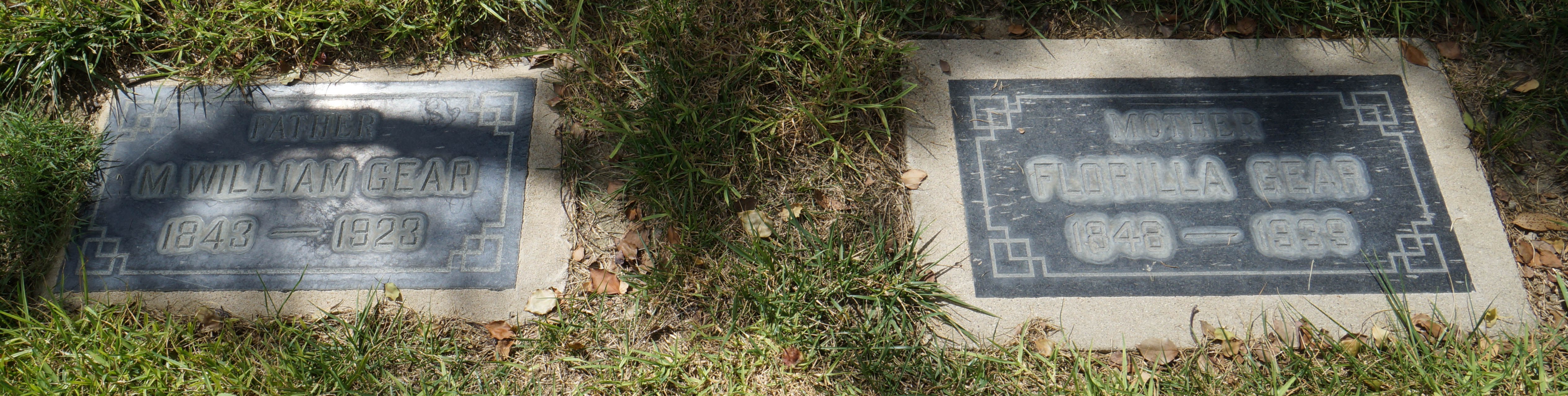 Gravestones of M. William Gear and Florilla Gear