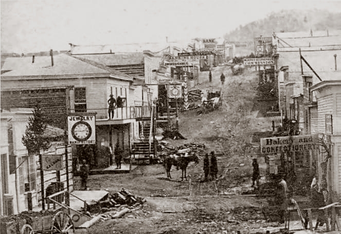 Photo of Bridge Street, Helena in the 1860s