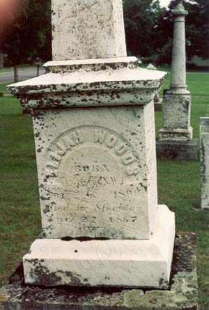 Information about Elijah Woods on the Woods monument