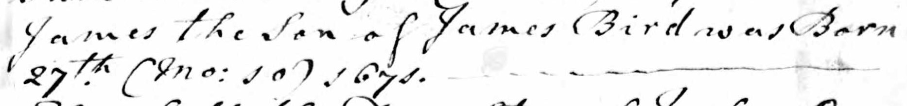 Birth record of James Bird