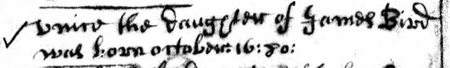 Birth record of Unice Bird