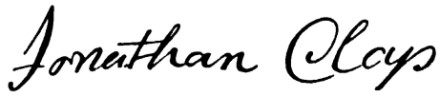 Signature of Jonathan Clap