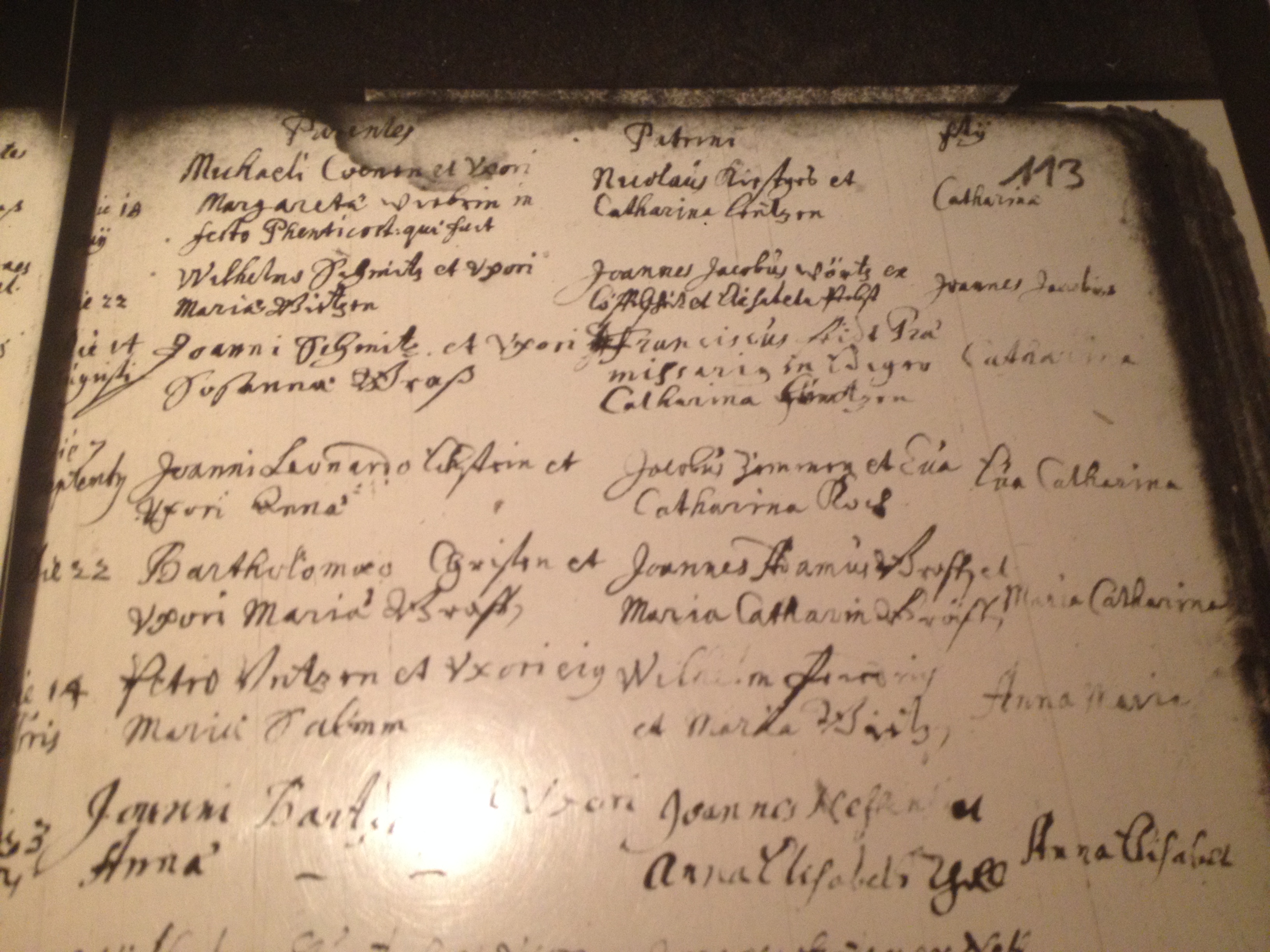 Christening record of Eva Catharina Eckstein