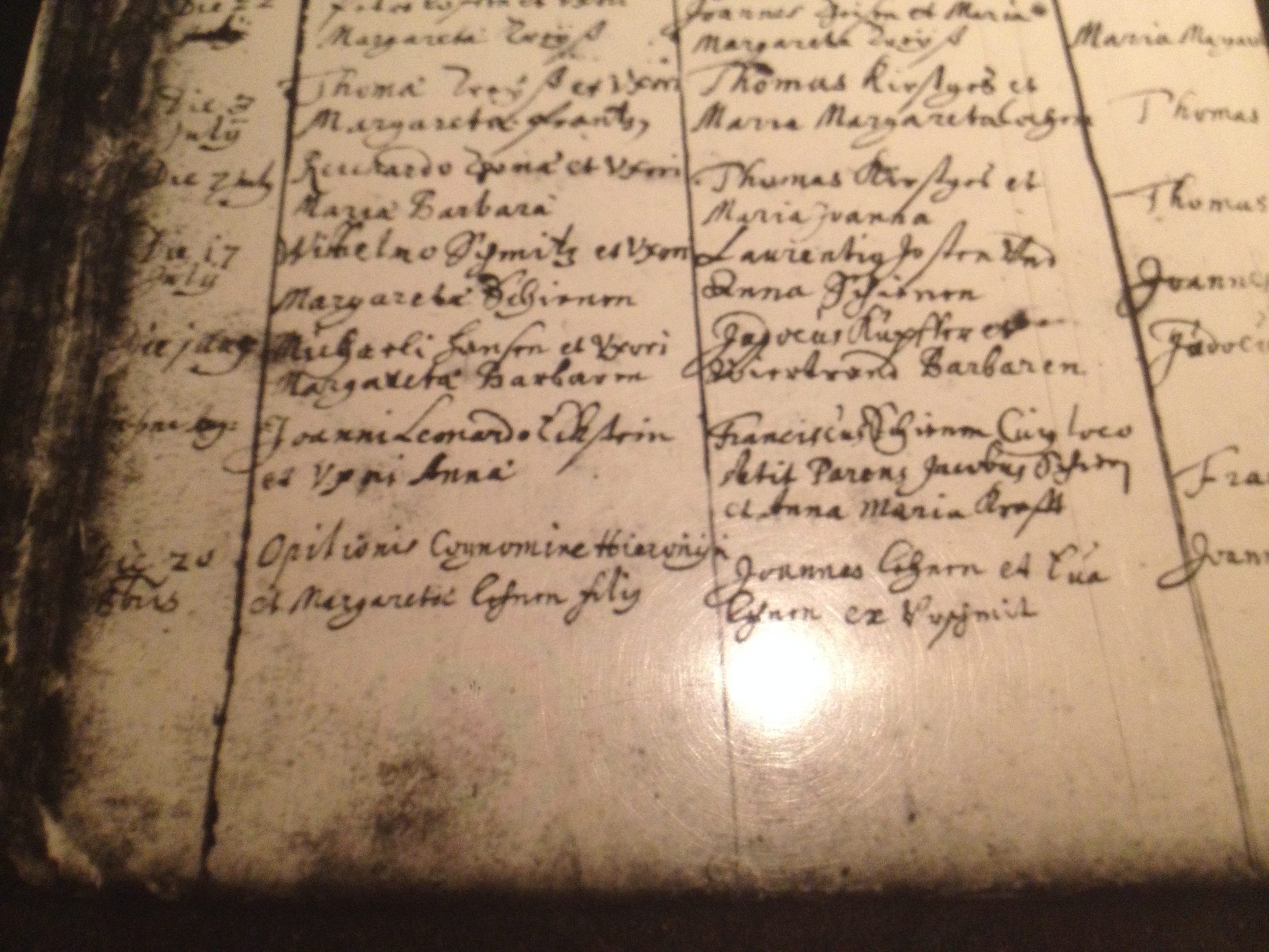 Christening record of Franz Eckstein