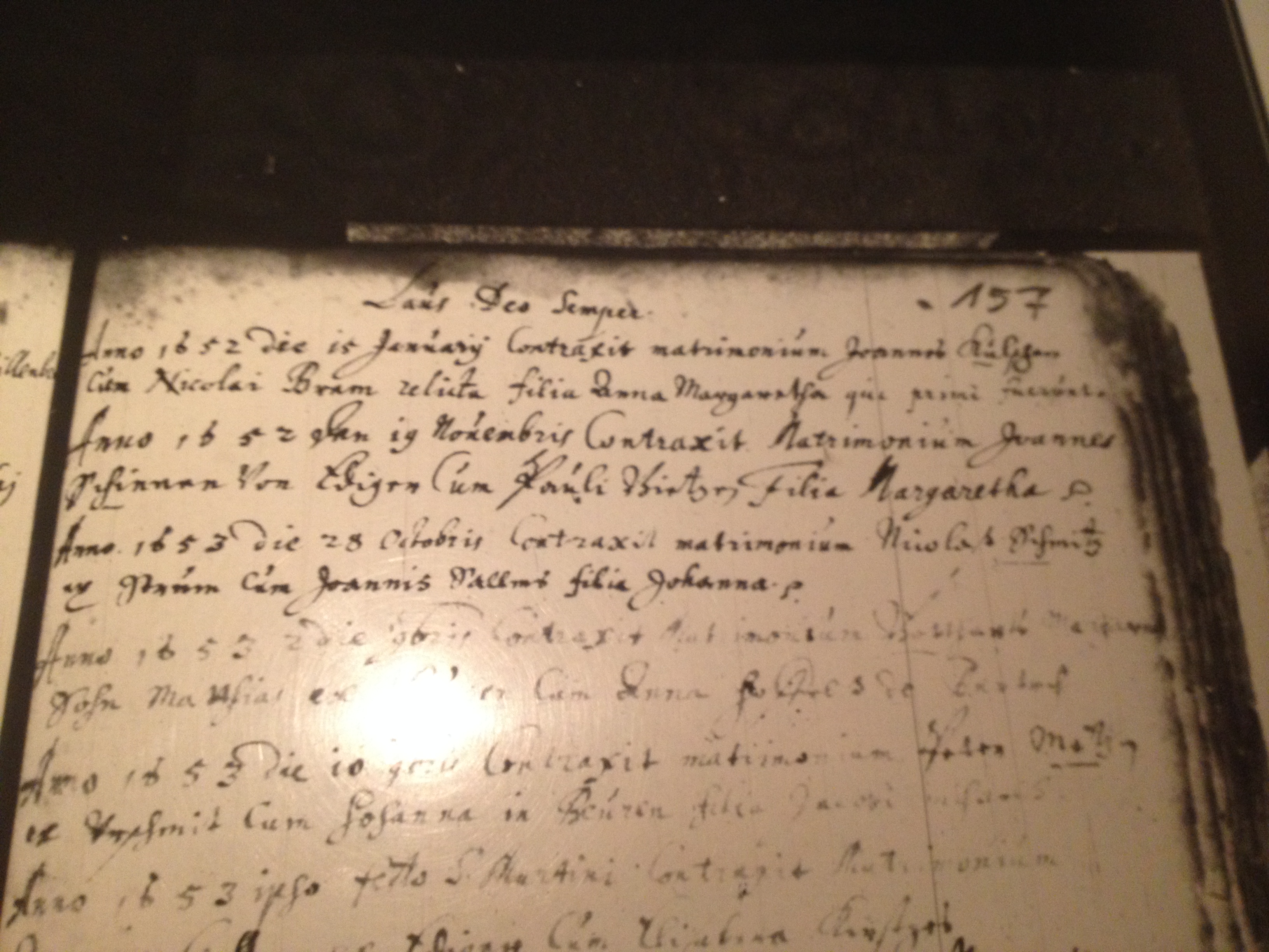 Marriage record of Johannes Schienen and Margaretha Schienen