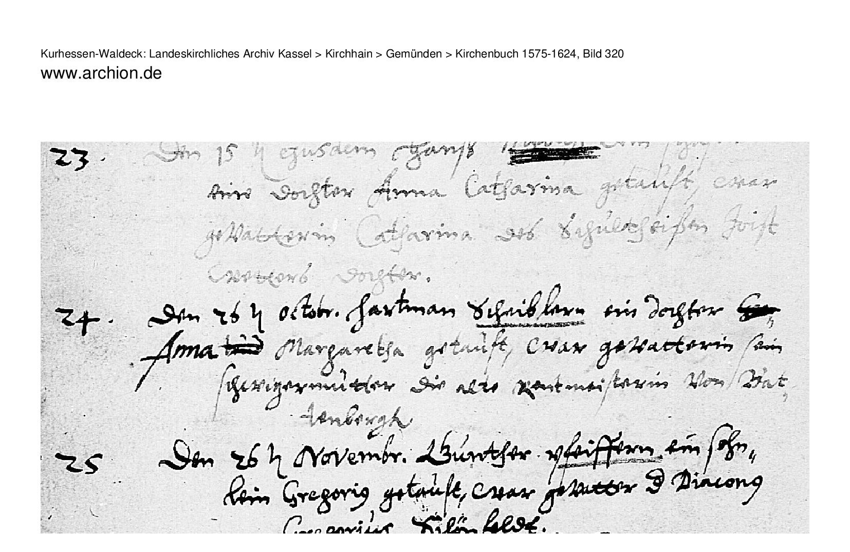 Baptismal record of Anna Margaretha Scheibler