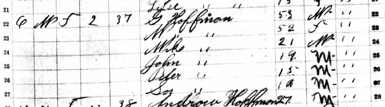 John Peter Knoll family in 1905