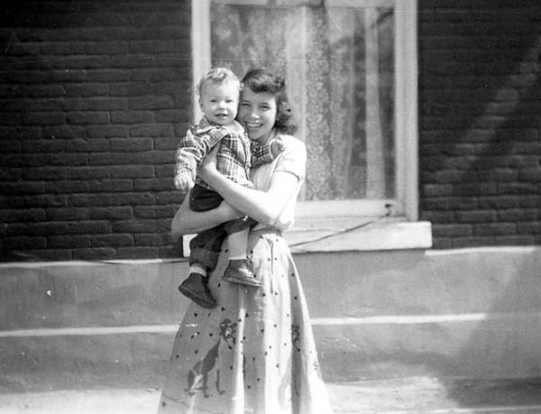 Janice holding her baby nephew Andy Mahler